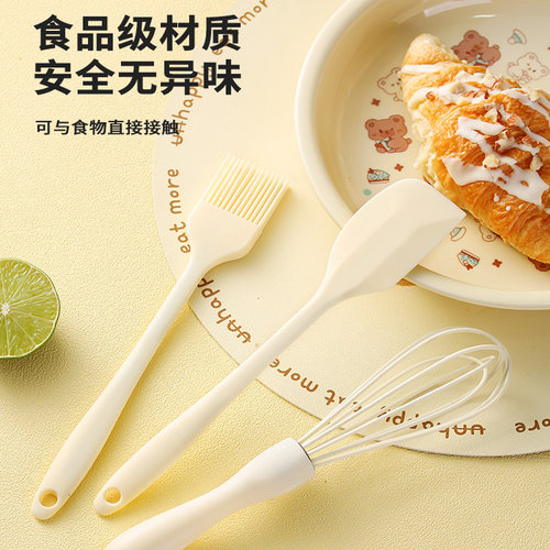 日本硅胶打蛋器家用刮刀油刷搅奶油打发器三件套做蛋糕烘焙厨具 - 图2
