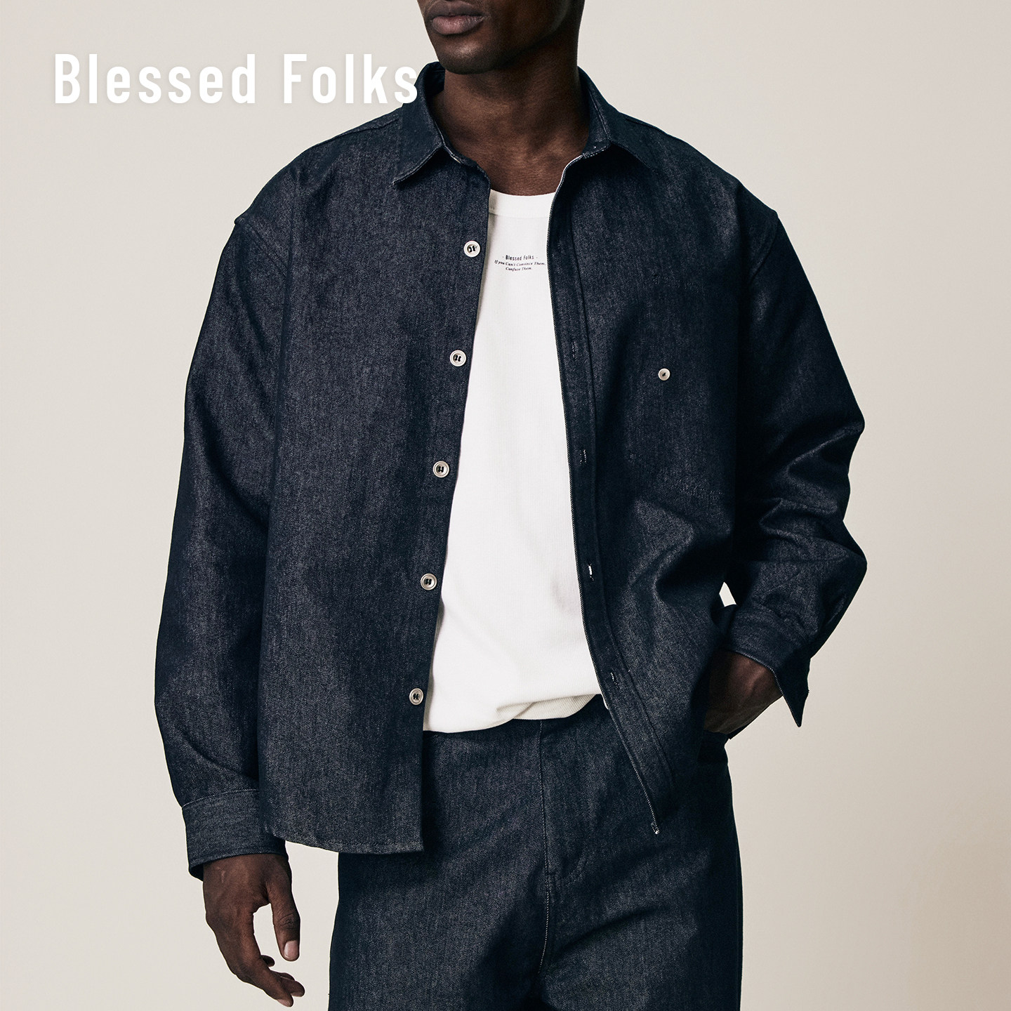 BlessedFolks25年秋冬美式复古丹宁宽松休闲男牛仔外套牛仔裤套装,淘宝优惠券,粉丝福利购,淘宝优惠卷