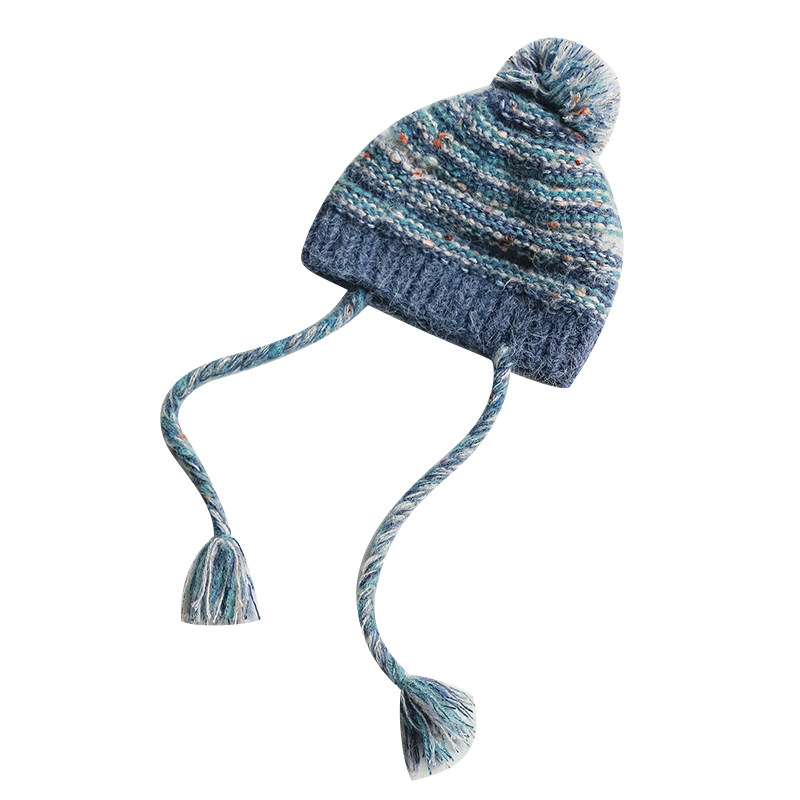 印计谷羽 复古费尔岛风针织帽女秋冬季保暖护耳绒球流苏针织帽子,淘宝优惠券,粉丝福利购,淘宝优惠卷