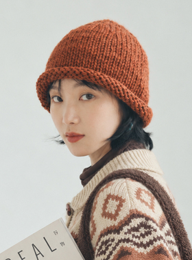 印计谷羽 韩版百搭羊毛针织帽女秋冬保暖包头帽休闲护耳毛线帽子