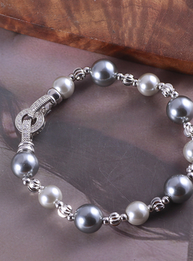 时尚金豆豆混色珍珠手链