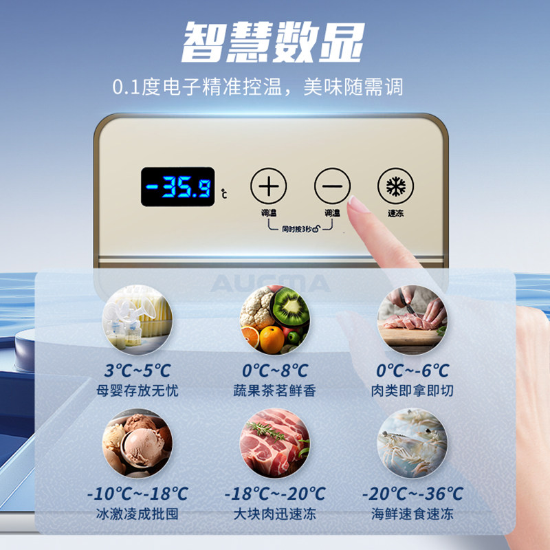 澳柯玛 BC/BD-202DNE 家用冰柜冷藏冷冻卧式一级能效减霜冷柜冰箱