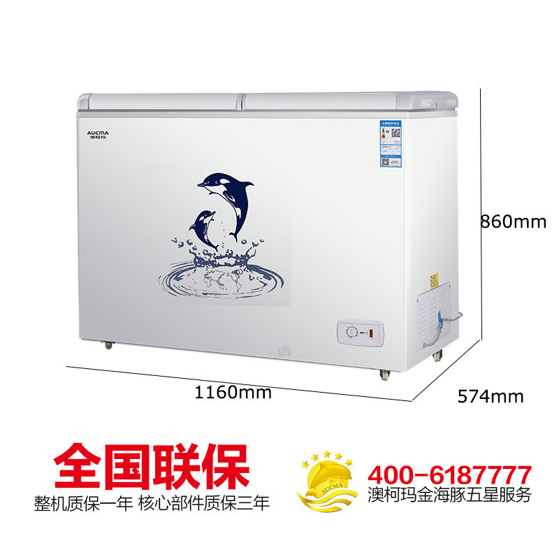 aucma /澳柯玛家用商用冷冻大冰柜 向达电器冷柜