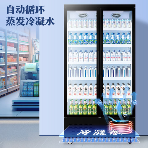 澳柯玛冷藏展示柜饮料柜冰箱商用双开门保鲜冰柜三啤酒柜风冷无霜 - 图2