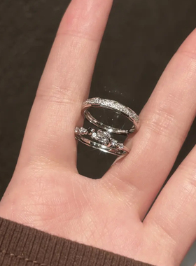 钟爱久久闪耀星河对戒 精致闪钻恋爱频率心动光芒时尚轻奢高级感