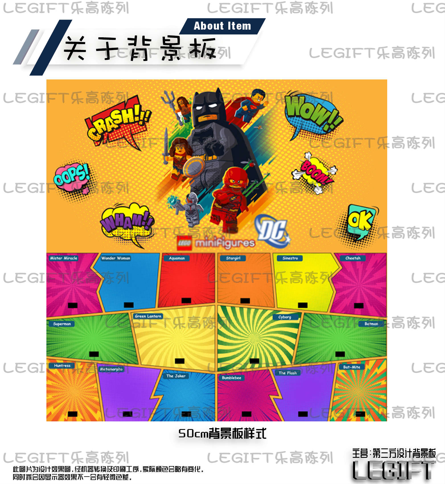 适用人仔抽抽乐DIY积木50cm收纳相框71026DC展示背景板超人 - 图3