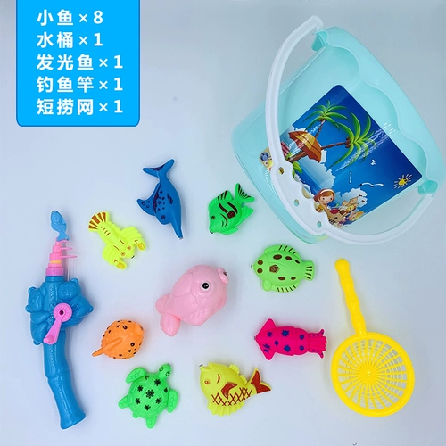 Детские рыбки для рыбалки, детский индукционный светящийся магнитный комплект для игр в воде