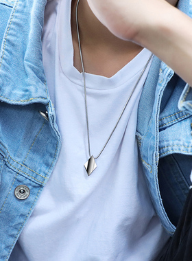 飒雅钨金男士韩版情侣吊坠项链