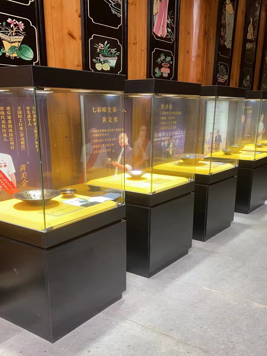 博物馆展柜古董瓷器文物展示柜独立珠宝首饰玻璃柜台产品展览柜台 - 图1