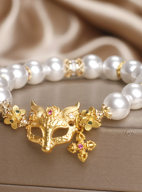 珍珠手链女款轻奢小众精致狐狸