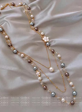 长款多层时尚百搭水晶挂链