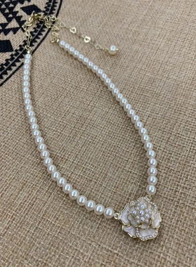 韩版轻奢小众短款珍珠项链女款