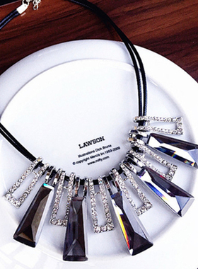 欧美复古夸张水晶女时尚百搭项链