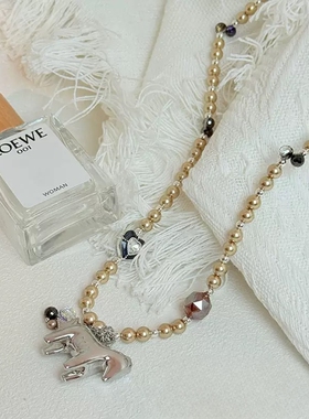 2025早秋新款精致流苏小马项链个性小众不撞款百搭装饰项链