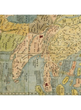 坤舆万国全图·明·利玛窦海报郑和大航海世界地图墙贴画卧室背景