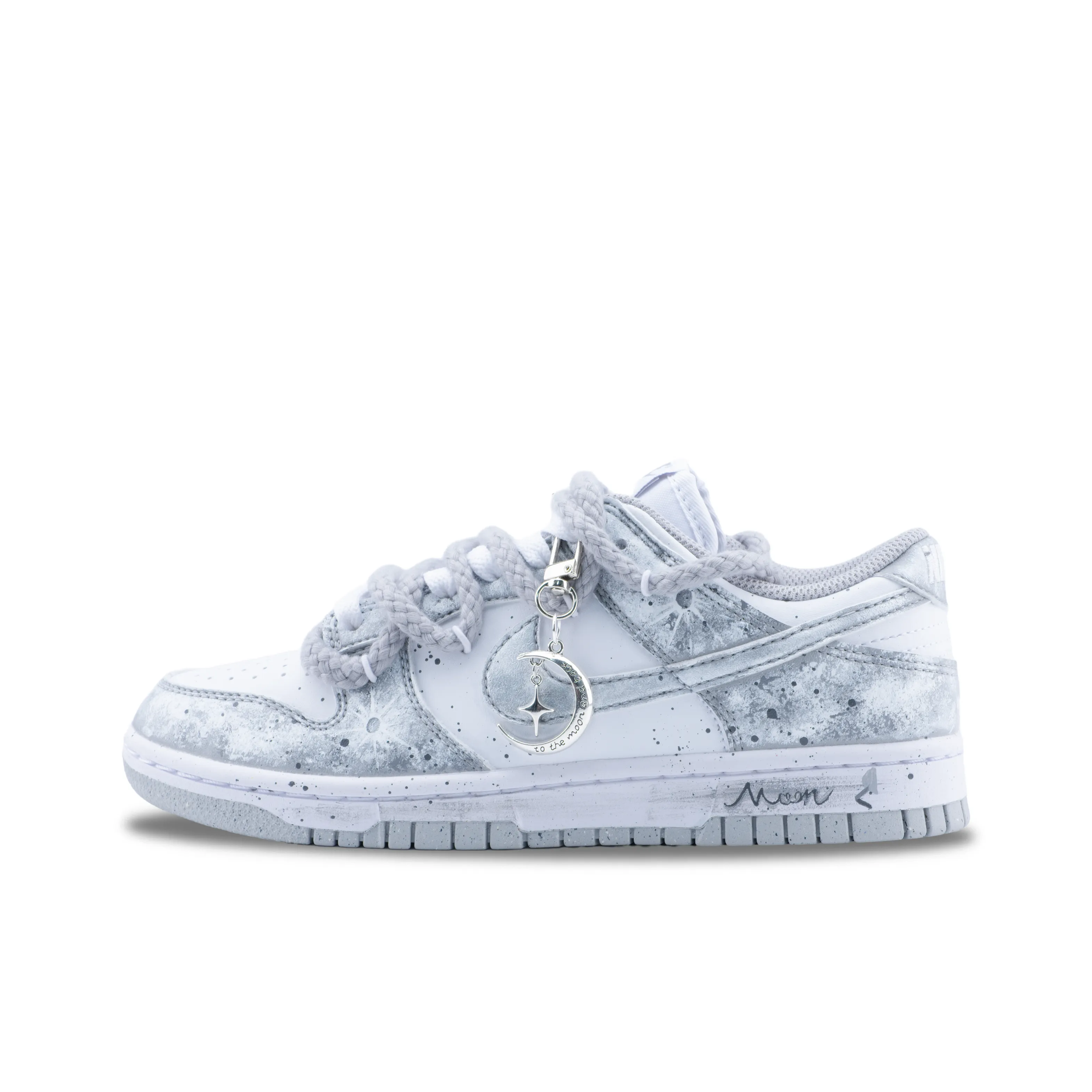 正品定制球鞋 Nike Dunk Low 永夜星河新中式手绘解构双鞋带板鞋 - 图3