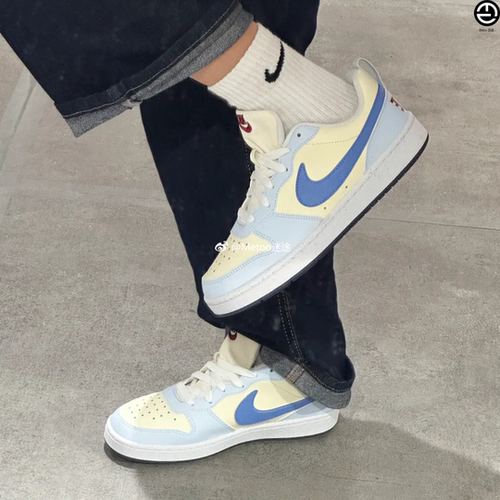 正品现货 Nike Court Borough 芝士海盐学院风低帮休闲板鞋FV8120 - 图1