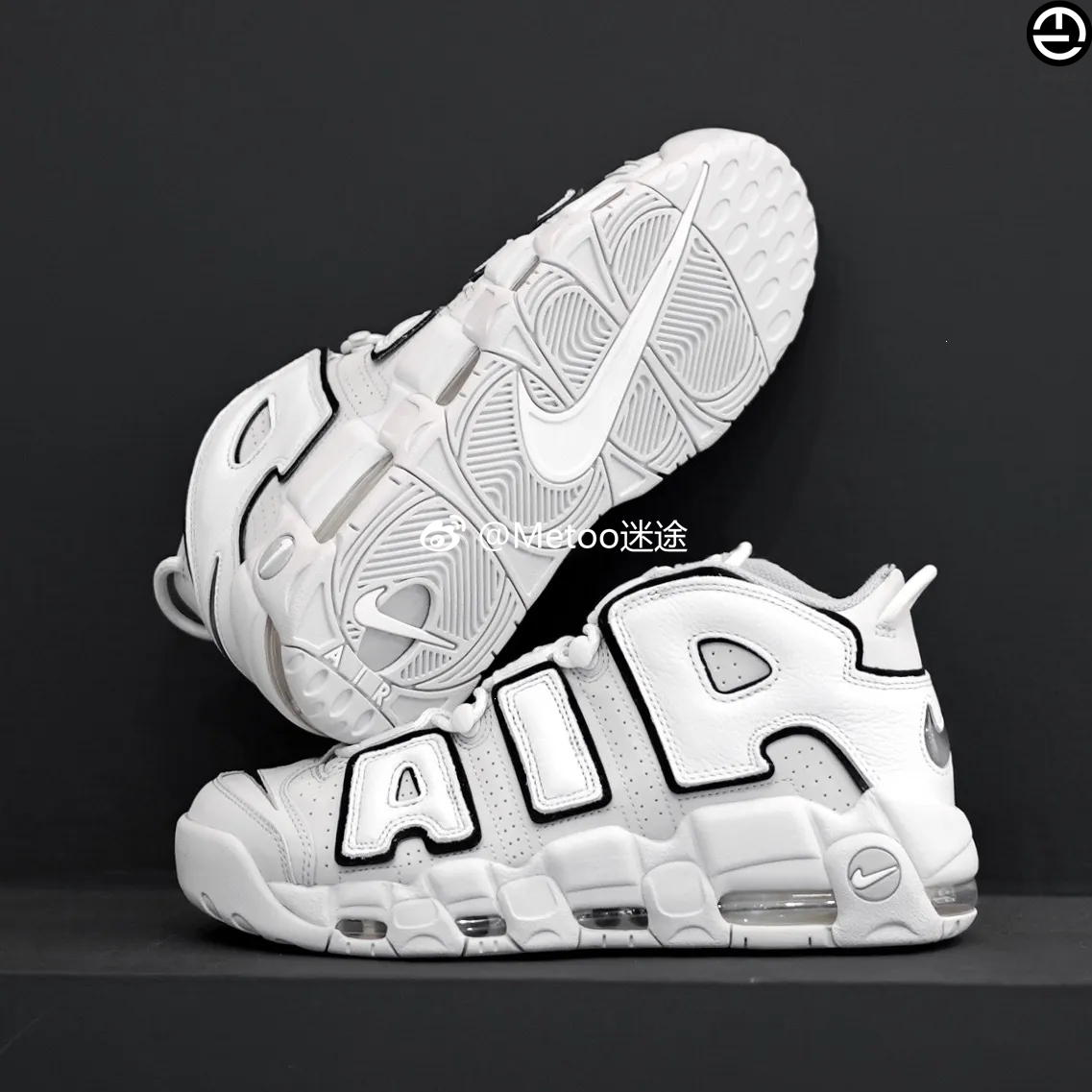 Nike/耐克Air More Uptempo男女灰白大皮蓬大Air缓震篮球鞋FB3021 - 图1