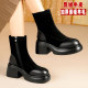 Increased suede short boots, high heels, plus fleece warm cotton boots