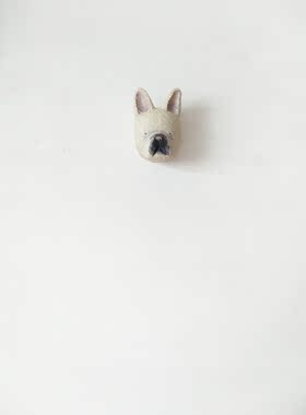 团子系列斗牛犬木刻挂饰动物