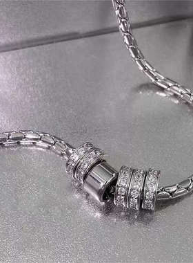 圆环转运珠项链男生钛钢轻奢小众