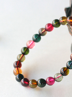 玻璃体红绿蓝证书碧玺手链