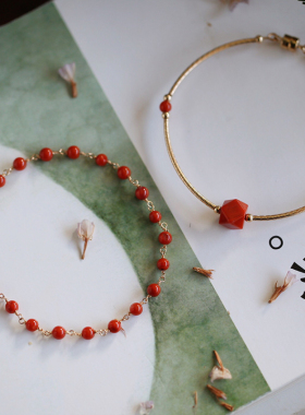 碧雅珠宝天然南红玛瑙14k磁力