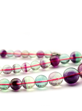 碧雅冰种萤石塔链七彩做工精细