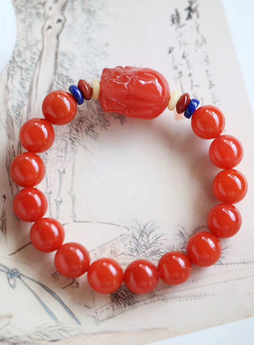 南红玛瑙满色水晶貔貅手链