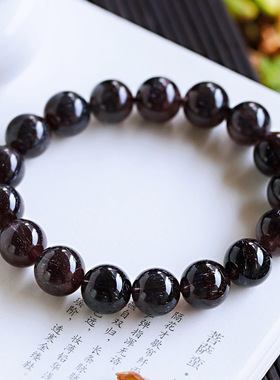碧雅天然黑加仑黑超七烟花手链