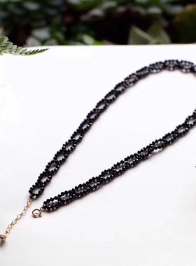 choker天然简单款围脖黑色尖晶石