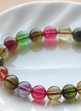 碧玺手链正品老料通透体彩色