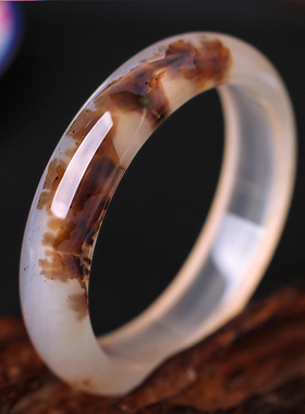 碧雅 海洋玛瑙手镯冰种高冰飘花女款一物一图水晶石头送母亲物