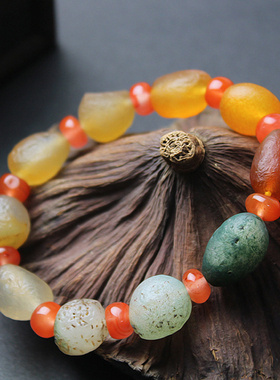 阿拉善玛瑙戈壁滩筋脉手串