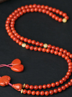 碧雅珠宝天然南红玛瑙柿子红多圈