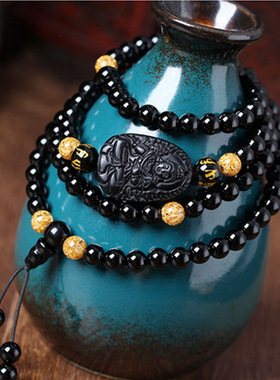 多圈守护神牛年生肖本命佛黑玛瑙