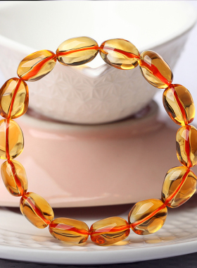 随形原石手串天然黄水晶