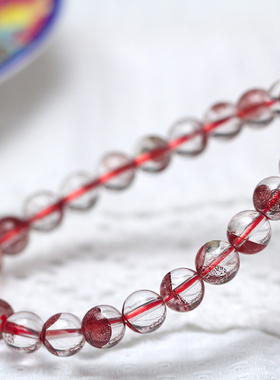 通透红色水晶单圈饰品手串
