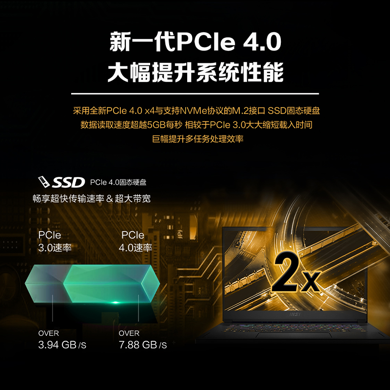 MSI微星固态硬盘M2 SSD 1T 2T台式电脑笔记本存储M450 M461 500GB-图2