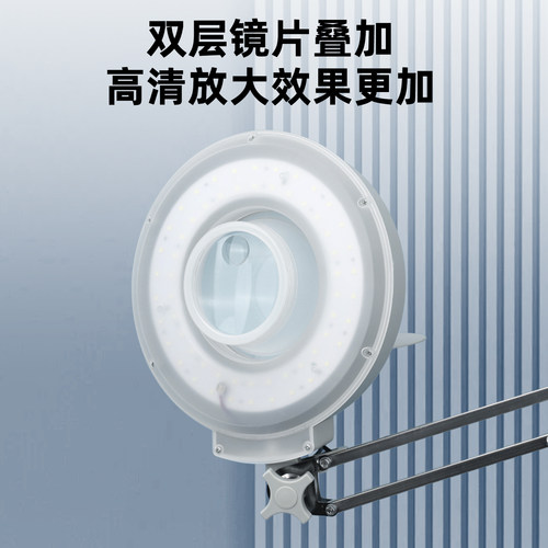 夹台式维修放大镜带LED灯工作台电子电路板鉴定文玩专用高清台灯 - 图1