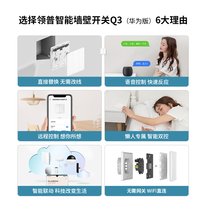 领普wifi智能开关控制面板HiLink手机遥控远程遥控制开关双控 - 图1