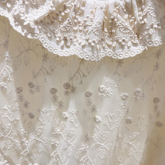 2025新款韩国气质显瘦娃娃领刺绣加厚保暖长袖纯色蕾丝上衣女冬季