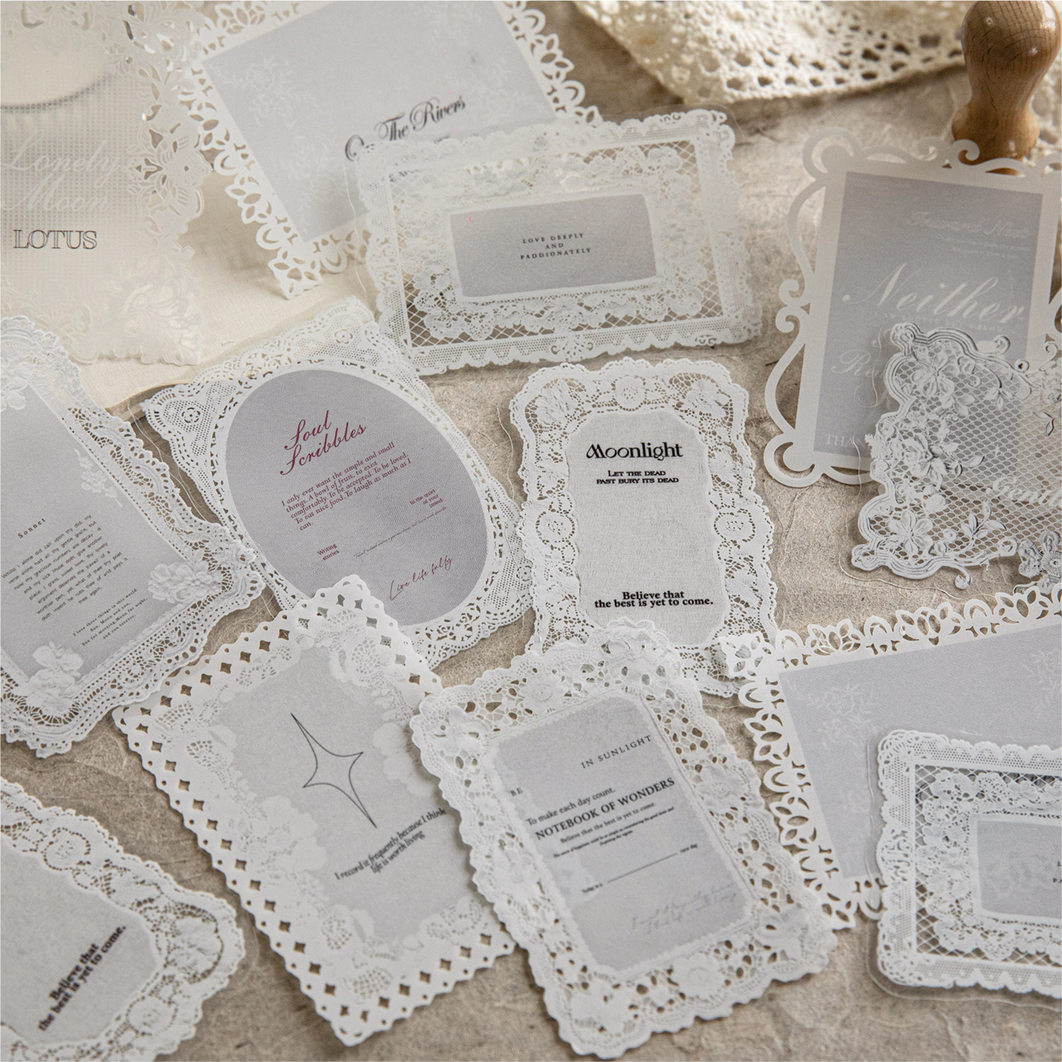 蕾丝诗行镂空蕾丝素材贴纸套装 复古双材质手账DIY装饰贴手帐贴画,淘宝优惠券,粉丝福利购,淘宝优惠卷