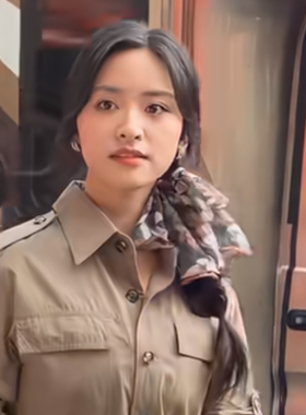 沈月同款甜美印花薄纱发圈女2026夏ins高级感扎马尾飘带发绳头绳