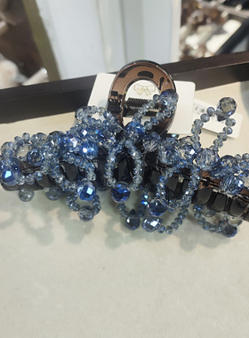 水晶闪钻小花手工编织发夹抓夹