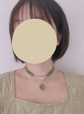 绿草莓锁骨链自制小众