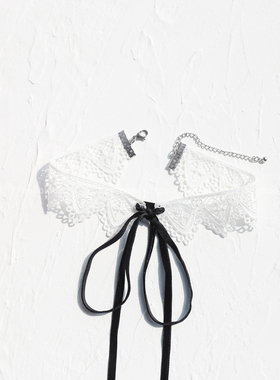 CHOKER复古蕾丝森系绑带设计颈链