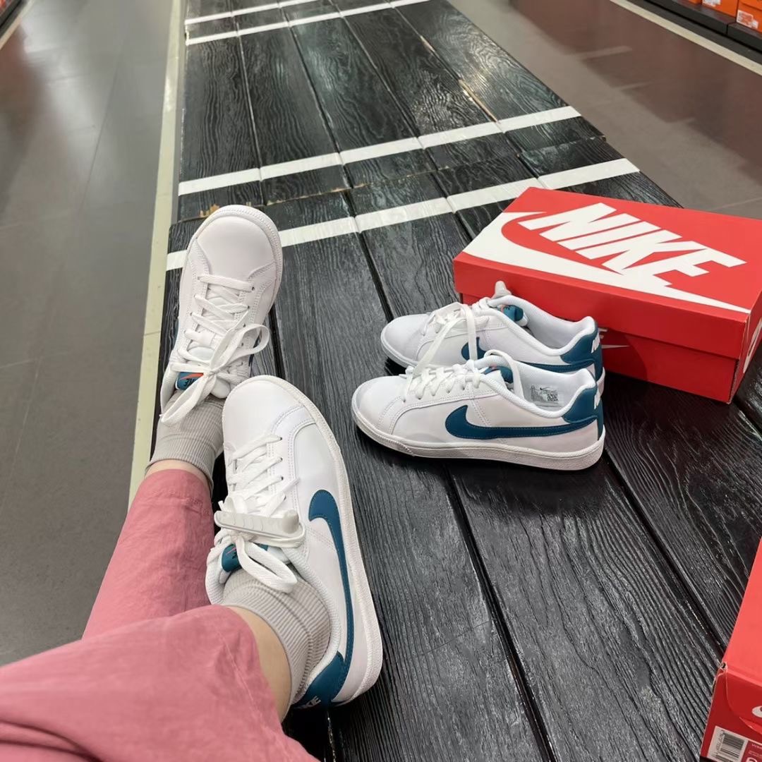 耐克NIKE COURT ROYALE男女皮质低帮薄荷白银小白鞋板鞋 AO2810-图2