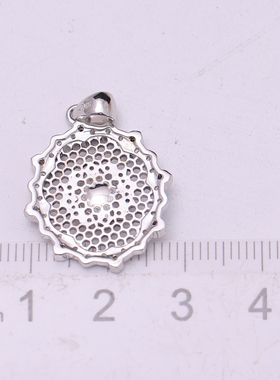 DIY手工制作珍珠项坠吊坠银饰 s925纯银挂坠不含链黑色蕾丝配件