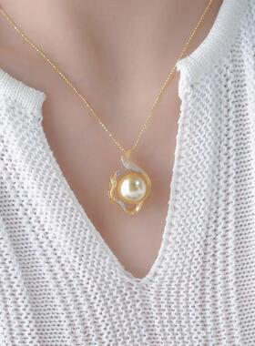 DIY手工制作珍珠项坠不含珍珠分色吊坠银饰 s925纯银吊坠空托配件